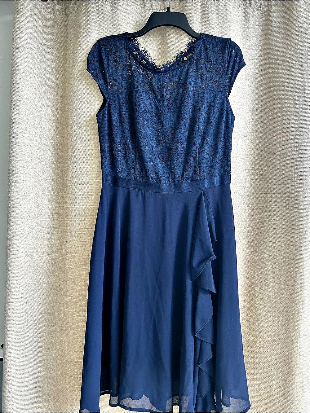 Miusol Floral Lace Cap Sleeve Cocktail Dress Blue Large Never worn